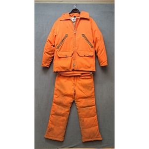Vintage Woolrich Hunting Jacket & Pants M Orange Made In U.S.A. Goose Down